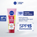 Nivea Extra Bright Serum Pelembap Tubuh 10 Super Vitamin Tube 180 ml
