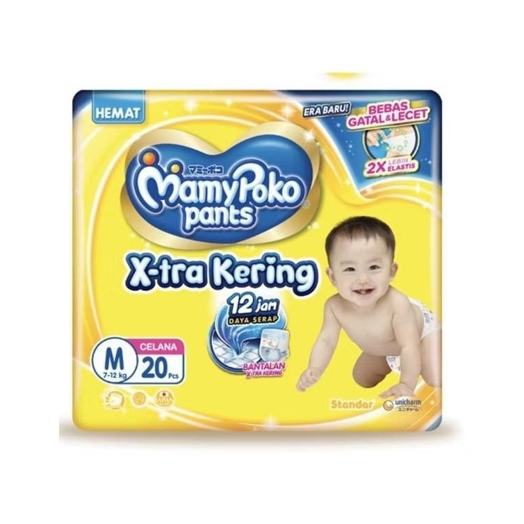 Mamy Poko X-tra Kering Popok Pampers Celana Bayi M 20 pcs