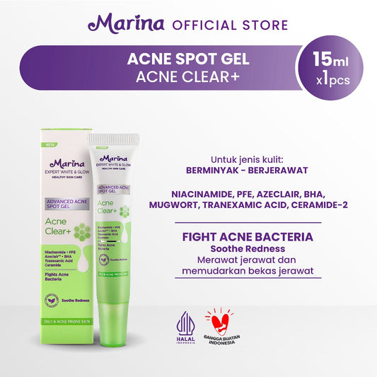Marina Expert White & Glow Advanced Acne Spot Gel - Acne Clear+ 15ml - Exp Date : 03.2026