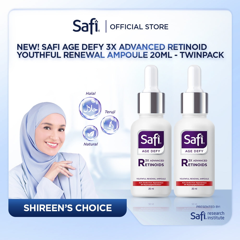 [Twinpack lebih hemat] Safi Age Defy 3X Advanced Retinoid - Youthful Renewal Ampoule 20ml - Serum Wajah untuk Kulit Glowing | Better Than Retinol