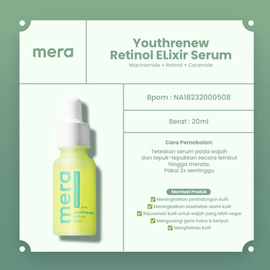 [MERA REPUBLIC] Serum Essence Wajah - Youthrenew Retinol Elixir Serum / Niacinamide Gold Glow / Acne Solution Serum