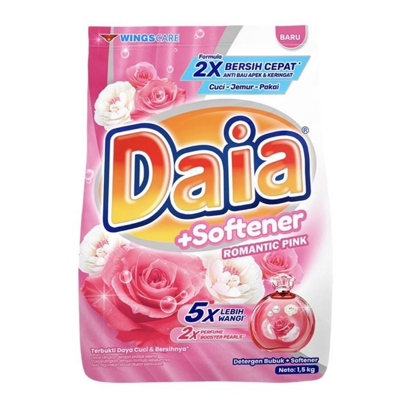 Daia Deterjen Bubuk + Pelembut Pakaian Refill 1.5 kg