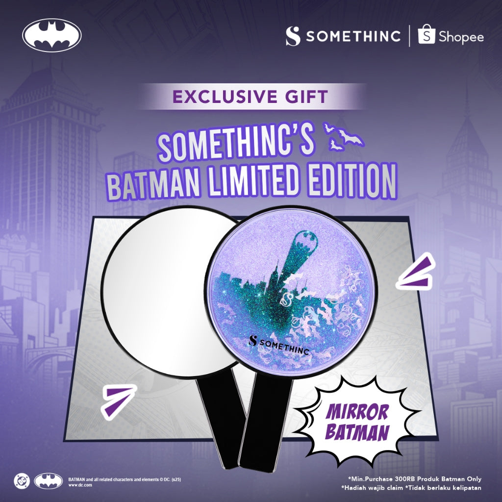 SOMETHINC Batman Series - Ceraplump Tinted Lip Balm, Low pH Gentle Jelly Cleanser, Tipsy Lashlift Mascara, Holyshield! Sunscreen Gel, Forever Stay Eyeliner, Clay Glowgasm Highlighter, Clay Sculptor Bronzer, Midnight Eyeshadow Palette)