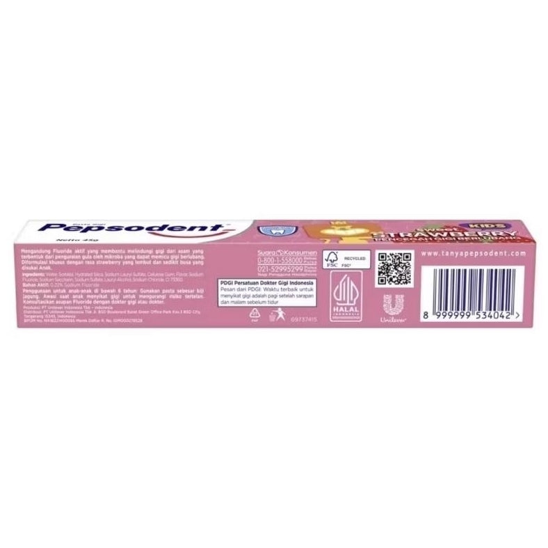 Pepsodent Kids Pasta Gigi Stroberi Sweet 45 g