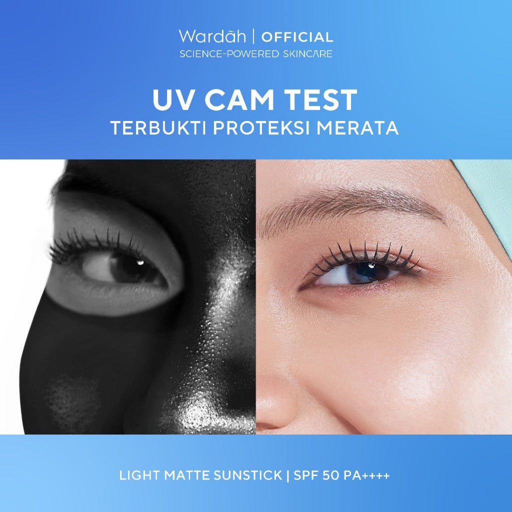 WARDAH UV Shield Light Matte Sun Stick SPF 50 PA +++ 22 g - Sunscreen Wajah 0% Alkohol dan Sebum Control - Tekstur Ringan - Untuk Semua Jenis Kulit - Skincare