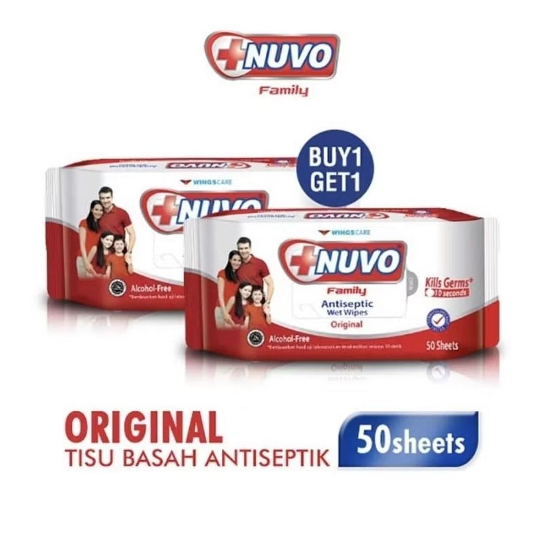 Nuvo Family Tisu Basah Antiseptik 2 x 50 s
