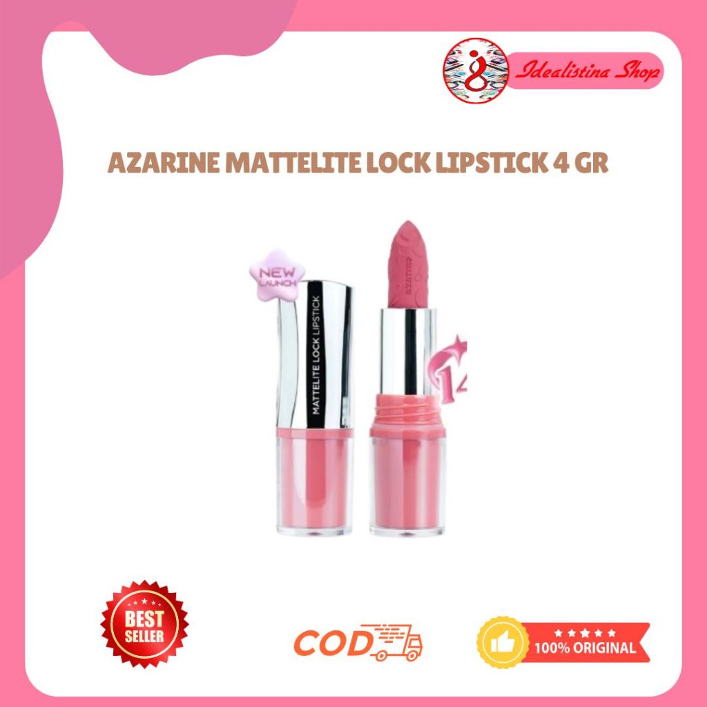 Azarine Mattelite Lock Lipstick 4 Gr | Smudgeproof Transferproof Smooth & Lightweight Lipstick