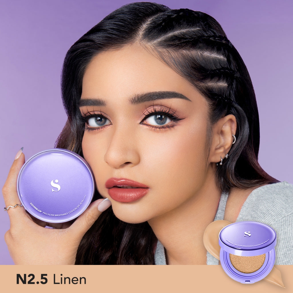 [BARU!] SOMETHINC COVERBLUR Pro Filter Breathable Cushion SPF 40 PA++++  - Seamless Cushion Dengan High Coverage | Smooth Satin Finish, Ringan Digunakan Di Wajah, Tahan Lama, Non comedogenic & Mengandung skincare