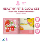 Noera Paket Healthy Fit & Glow Set | Fibery Honey & Lemon | Collagen Drink Regular | Minuman Tinggi Serat dan Vitamin