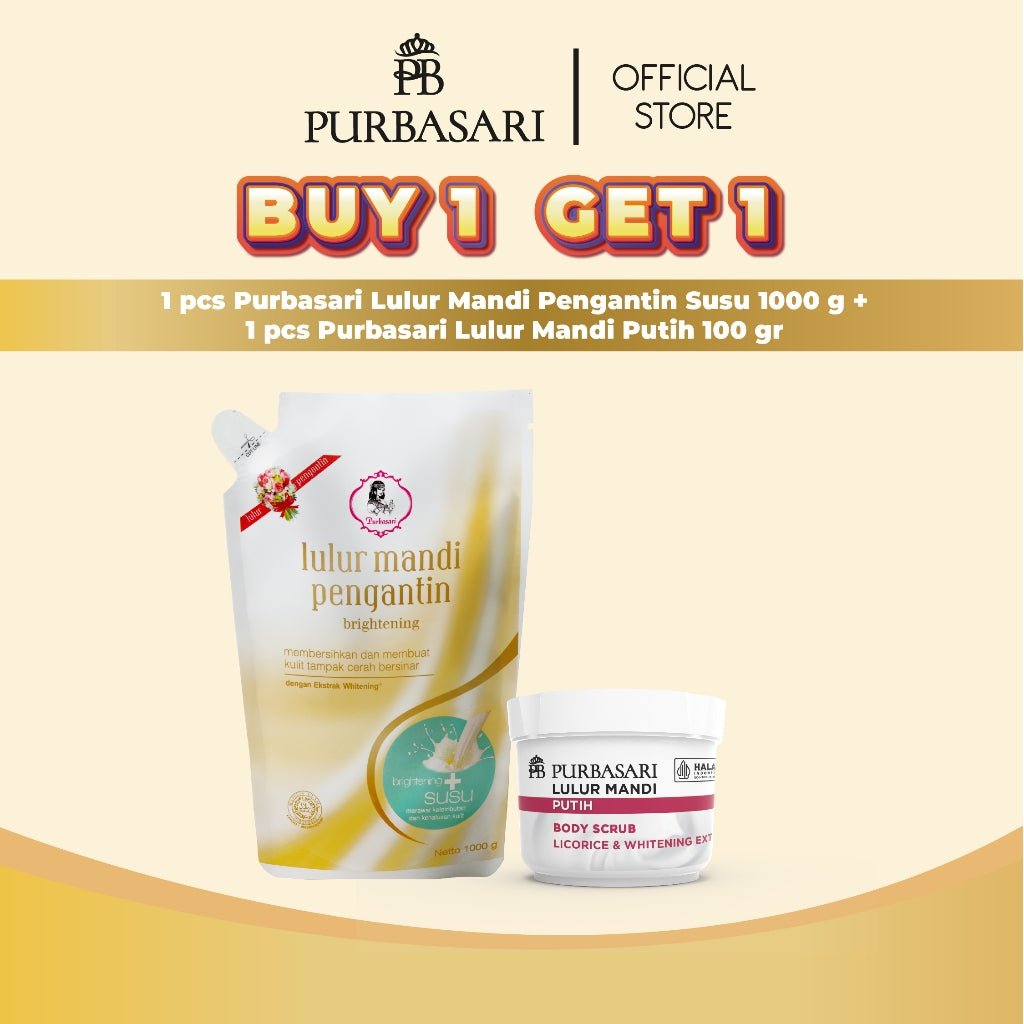 [DAPAT 2] Purbasari Lulur Pengantin 1kg / Lulur Purbasari Whitening + Lulur Mandi 100gr