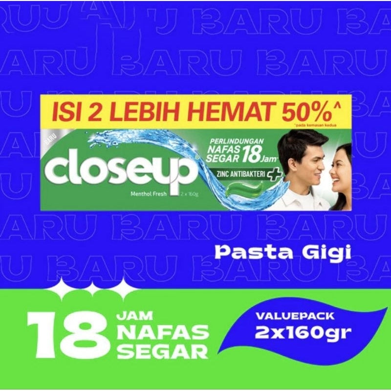 Closeup Pasta Gigi Menthol Fresh 2 x 160 g