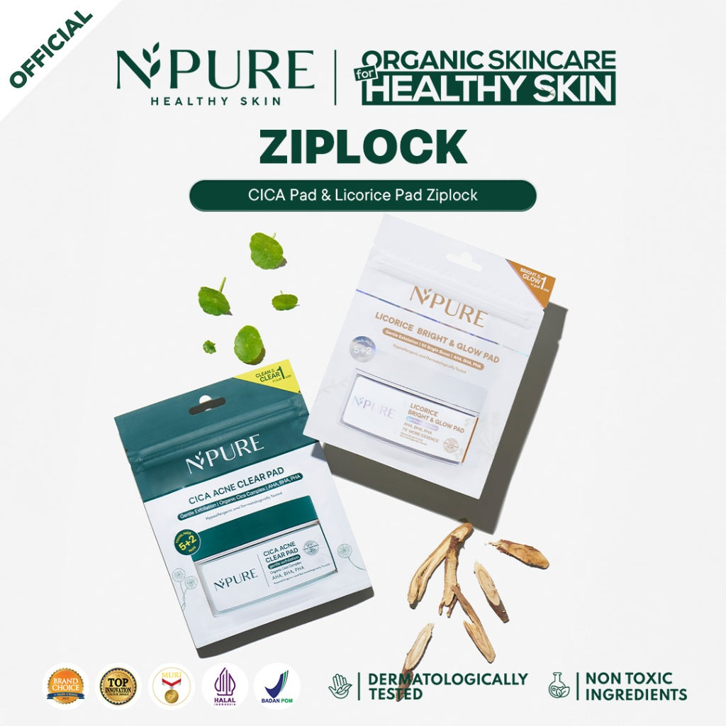 NPURE Acne Clear Pad Cica Sachet / Licorice Light Up Brightening Pads ZipLock