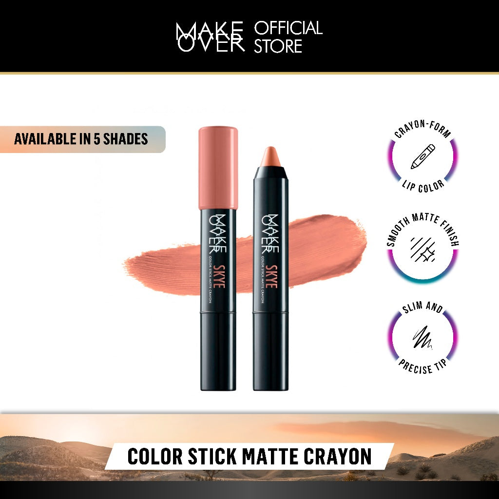 [SPECIAL MASTERSHADE] MAKE OVER Color Stick Matte Crayon 2.6 g - Lipstick Lipstik Bibir Matte untuk Base Ombre BEST SELLER Somethin Time Less w Maybe Euphoria