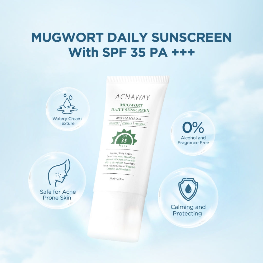 ACNAWAY Bundle 4 in 1 Acne Care, Defense & Basic Skincare | Rangkaian Lengkap untuk Kulit Berjerawat & Sensitif facial wash cleanser moisturizer gel moist cream acne spot acne treatment gel mask mugwort masker