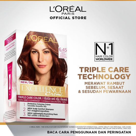 L'Oreal Paris Excellence Creme Triple Care Hair Color #6.45