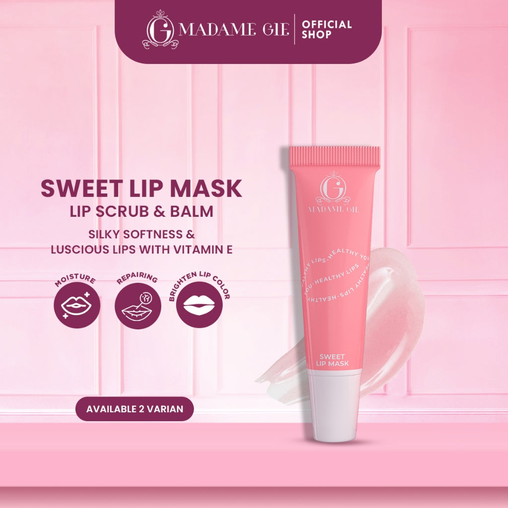 Madame Gie Sweet Lip Mask - Lip Scrub Vitamin E Lip Balm Moisturizer Serum Pencerah Bibir
