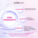 SCORA Bright Me Up Sunscreen 40 Gr + SCORA Gentle and Soothe Micellar Cleansing Water 100ML + SCORA Gentle Low pH Cleanser 100ml