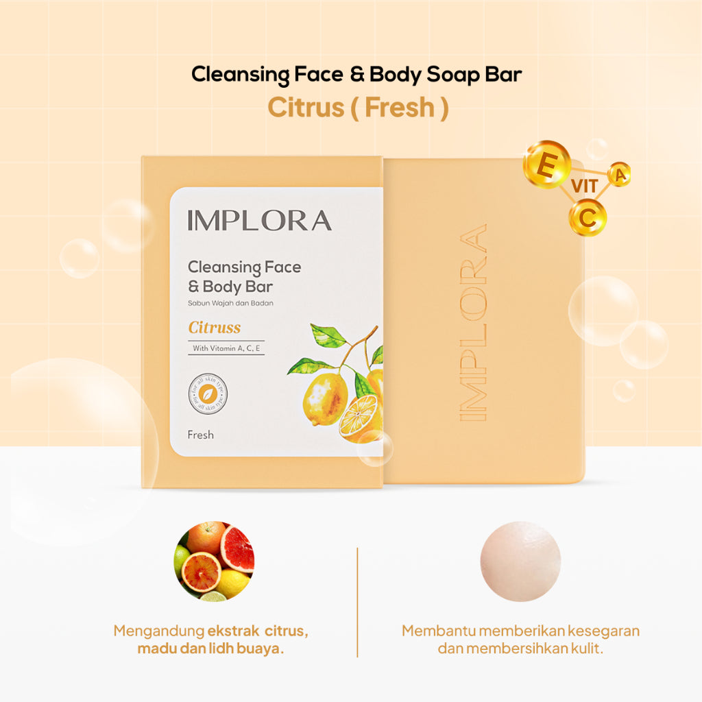 Implora Cleansing Face & Body Bar Soap | Body, Face & Hand Cleanser