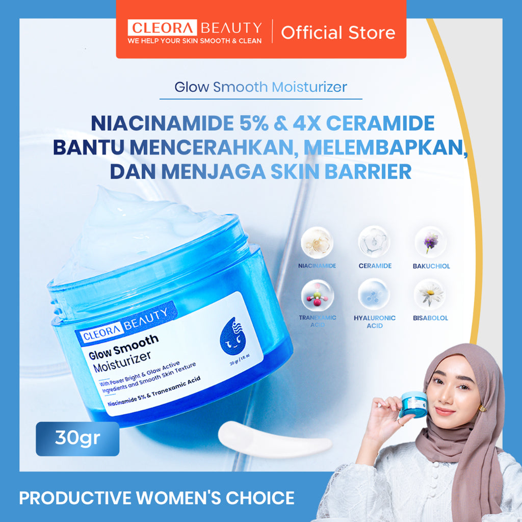 Cleora Special Bundling - Moisturizer Brightening & Acne Spot Gel Pelembab Mencerahkan Obat Totol Jerawat Niacinamide Skin Barrier Untuk Wanita Pria Cream Salep Perawatan Wajah