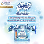 Charm Pantyliner Cooling Fresh Long & Wide Ekstrak Daun Mint 28 pcs