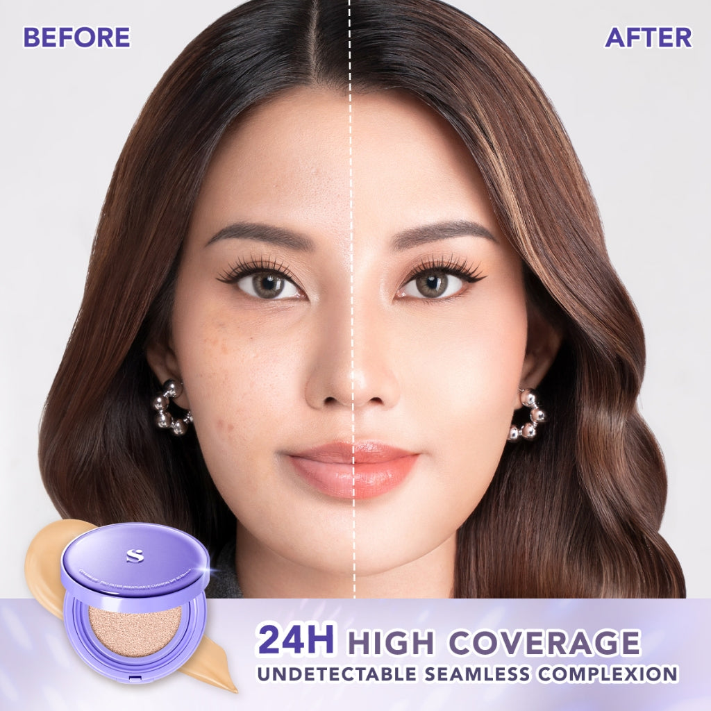 SOMETHINC [2 PCS] Bundle Refill CoverBlur Pro Filter Breathable Cushion SPF 40 PA++++ + Copy Paste Tinted Sunscreen SPF 40 PA++++ |  Seamless Cushion Dengan High Coverage, Smooth Satin Finish, Ringan Digunakan | Skin Tint Ringan Dengan Finish Dewy
