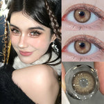 softlens minus: (0~-6.00) lensa kontak coklat muda super natural Yearly Use 14.2mm contact lenses
