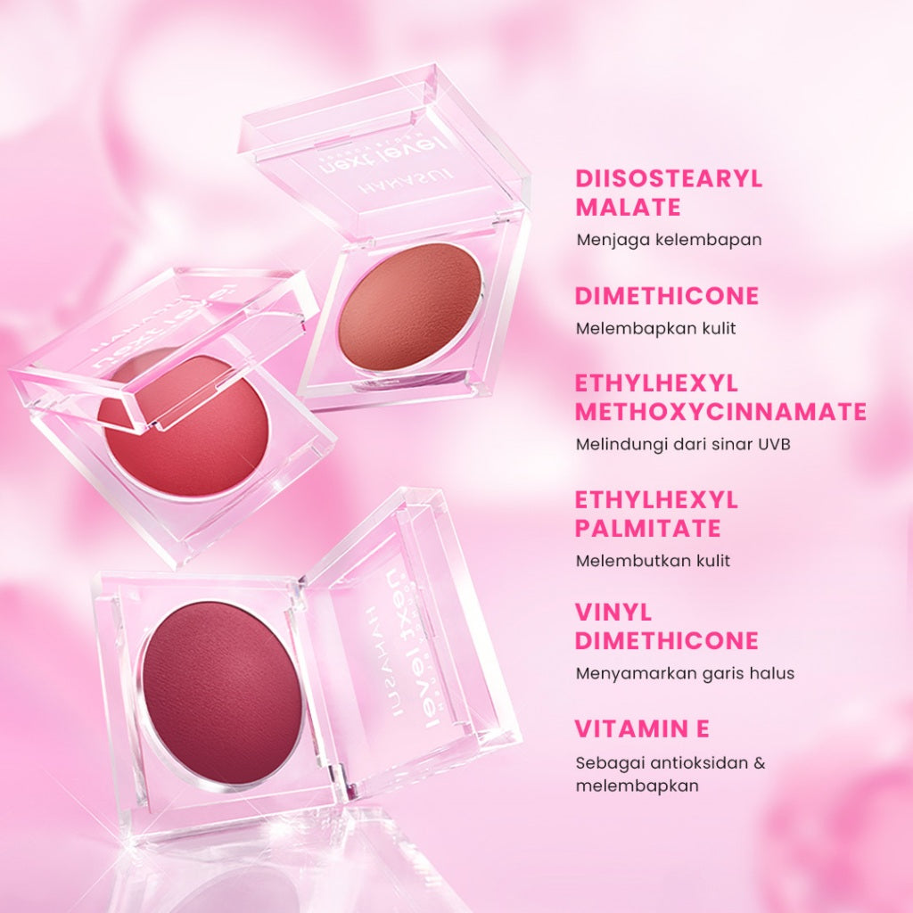 Hanasui Next Level Bouncy Blush - Super Bouncy Blush Long Lasting Blendable Easy To Use Powder Blush Bounce And Blush Kekinian