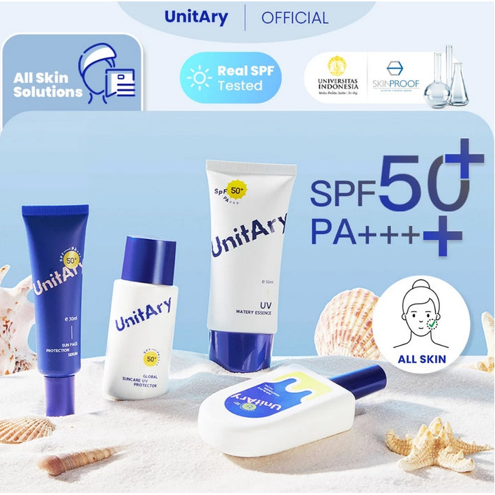 UNITARY Sunscreen All Skin Solutions SPF50 PA++++ Physical | Untuk Kulit Kombinasi / Berminyak / Kering / Sensitif