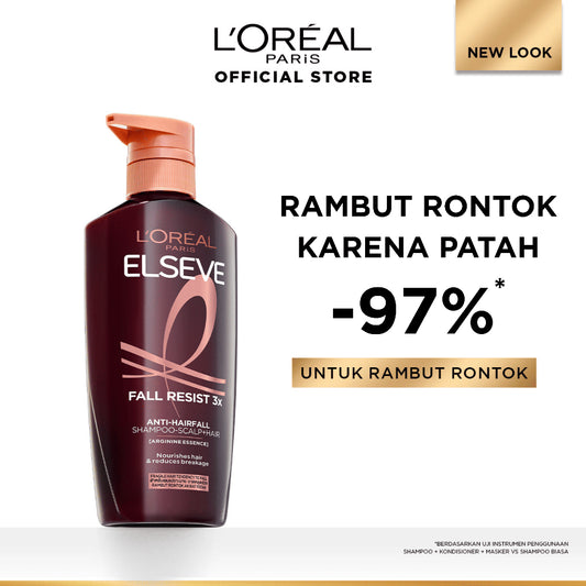 L'Oreal Paris Fall Resist 3x Anti-Hairfall Shampoo Scalp Hair Care - dengan Arginine Protein - Rambut Rontok Berkurang hingga 5X 400ml Rambut Rontok dan Rapuh Hairfall Hair loss Shampoo Sampo