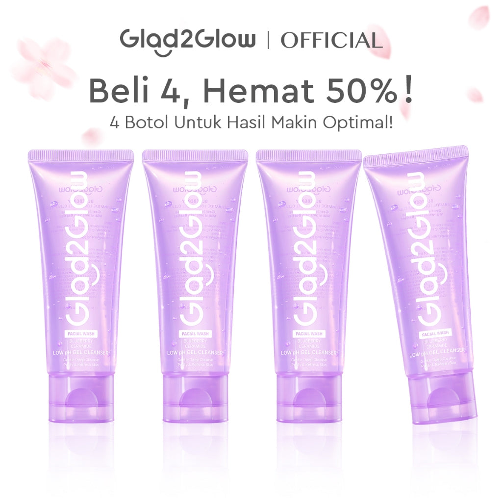 [Hemat 4PCS]Glad2Glow Facial Cleanser Series-Low PH Gel Centella Mencerahkan Pencerah Wajah Anti Jerawat Penuaan Hilangkan Flek & Tenangkan face wash Pembersih Wajah Membersihkan kotoran dan minyak Menjaga pelindung kulit Mengobati g2glow official store