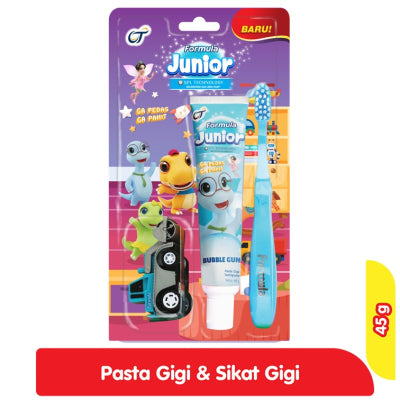 Formula Paket Pasta Gigi + Sikat Gigi Anak Bubble Gum / Pink Berry 45 g / Apple / Orange Breeze 45 g