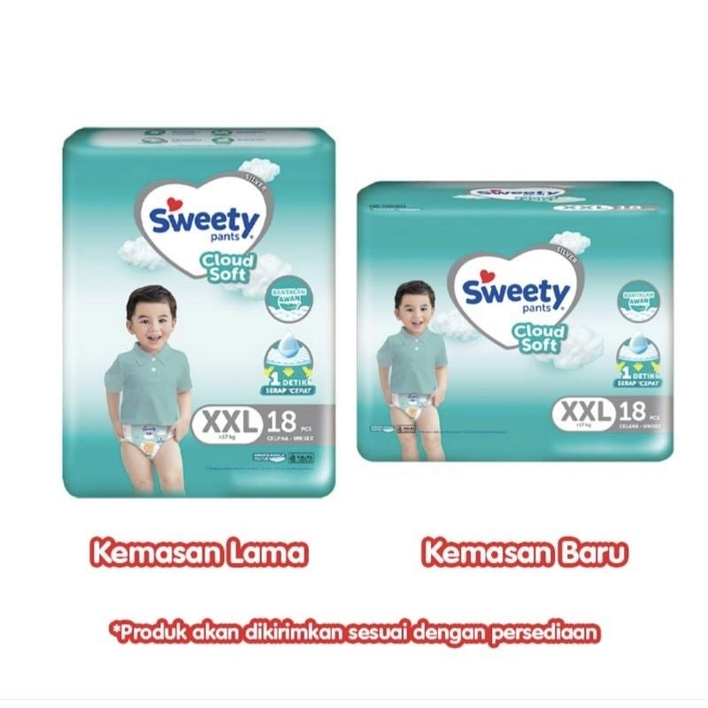 Sweety Silver Cloud Soft Popok Celana Bayi XXL 18 pcs