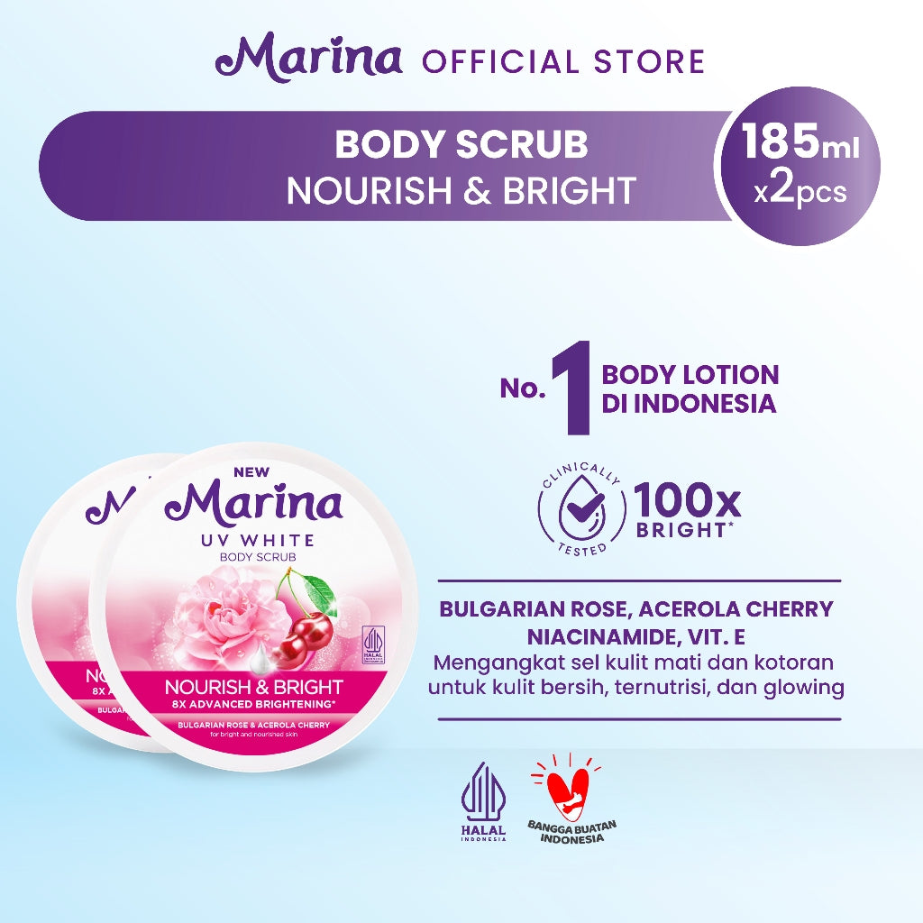Marina UV White Bright & Fresh Body Scrub [2 pcs] - Exp : 10.2027
