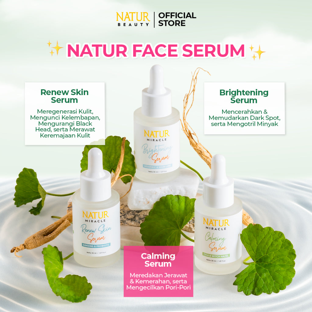 Natur Miracle Calming Face Serum : Cica & Witch Hazel - Serum Wajah Berjerawat