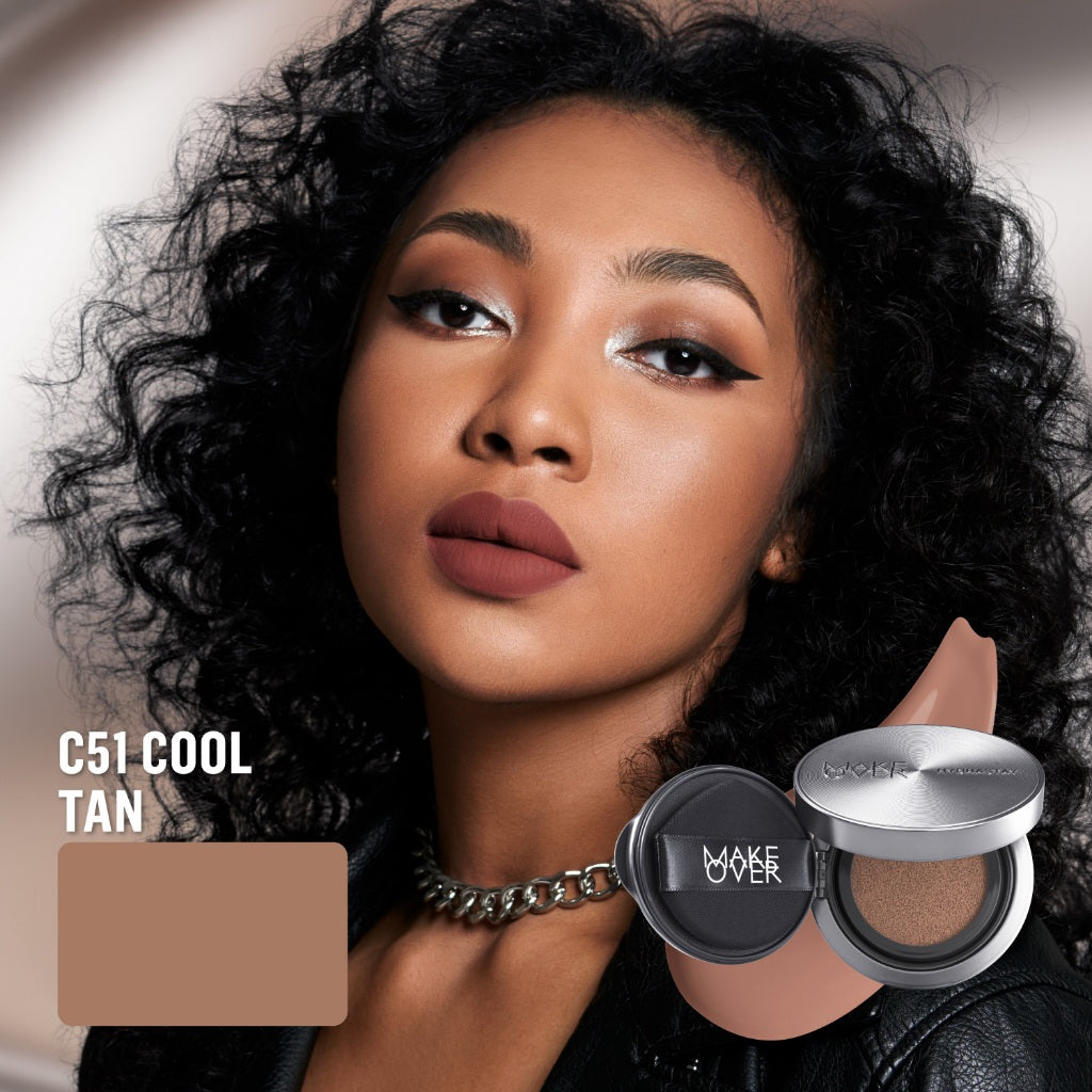 [SPECIAL 11.11] NEW! MAKE OVER Hydrastay Prismatic Glass Cushion - Glow Aqeela Sargio Cushion Plumpy Tahan Cuaca Panas Lembab Anti Crack Smudgeproof Tidak Cakey Tidak Crease High Coverage Tahan Banting Radiant Foundation Compact Makeup