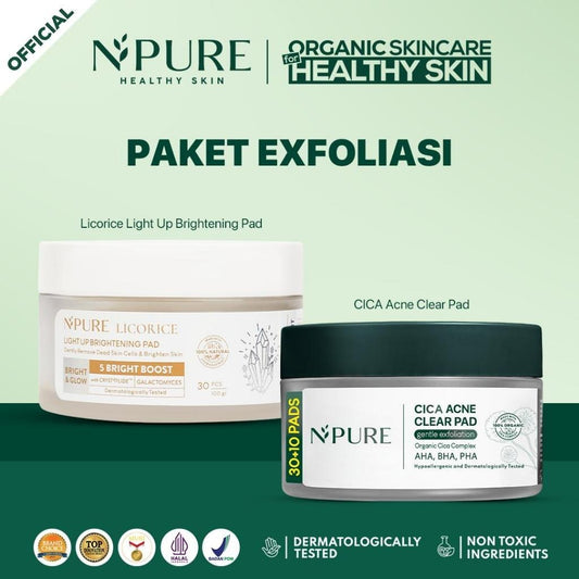 EXCLUSIVE CREATOR - BELI 2 LEBIH MURAH - NPURE Cica Clear Pad + Licorice Brightening Pad / Gentle exfoliation