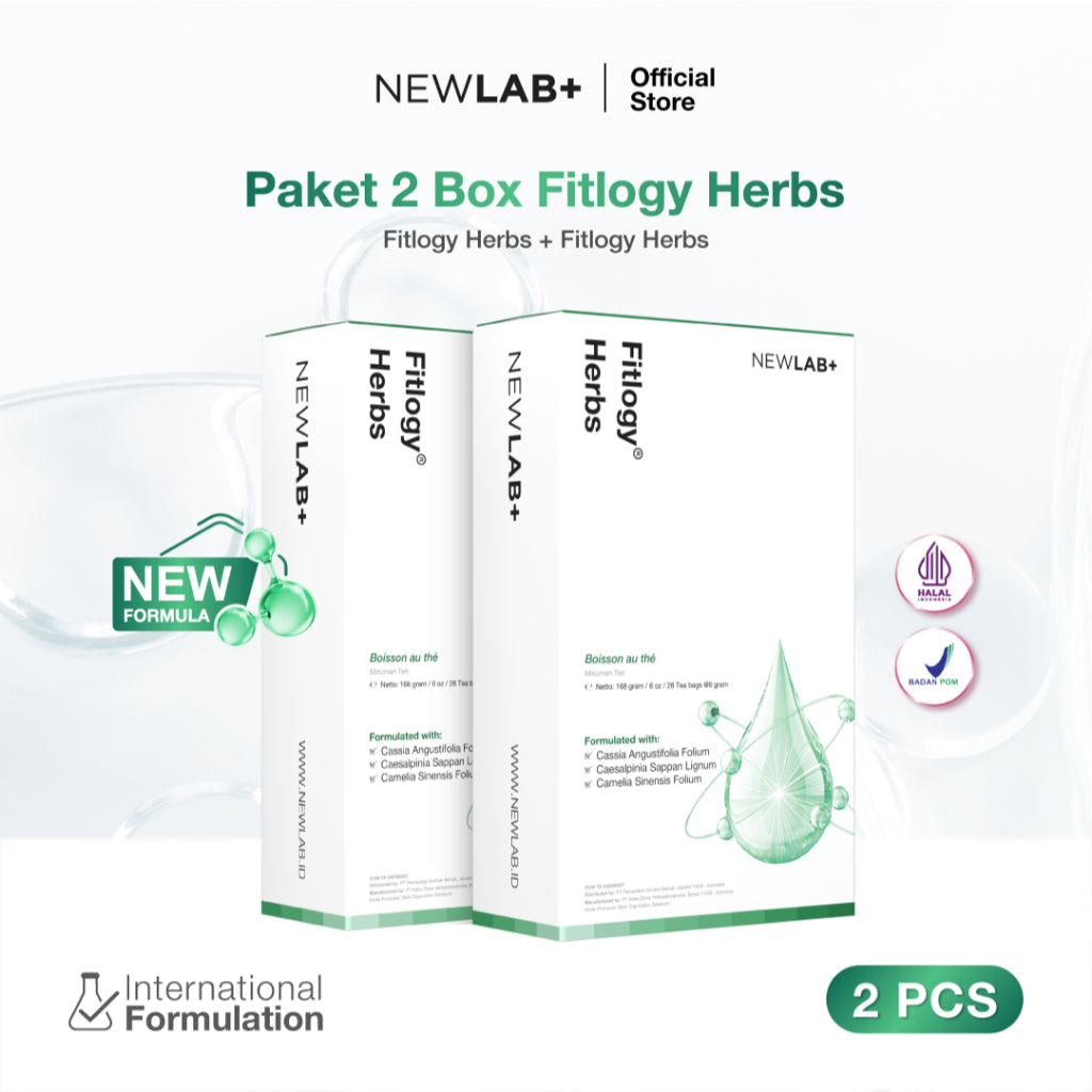 NEWLAB Paket 2 Box Fitlogy Tea Drink | Herbal Tea | Minuman Teh Hijau Herbal 56 Tea Bags