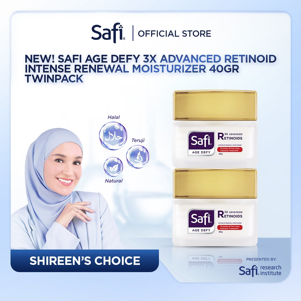 [Twinpack lebih hemat] Safi Age Defy 3X Advanced Retinoid - Intense Renewal Moisturizer 40gr - Krim Wajah Anti Aging, Kulit Lembap, Kenyal | Better Than Retinol