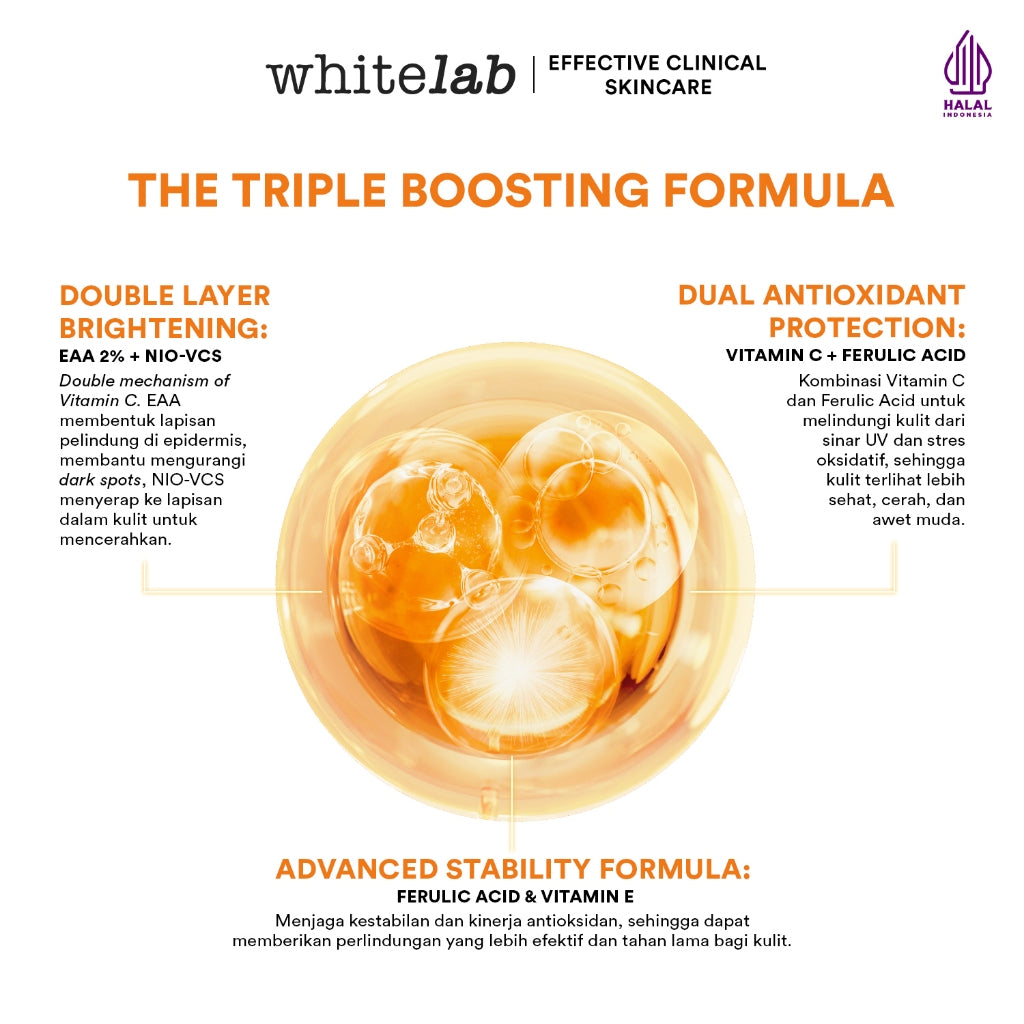 Whitelab Glow Booster C-Dose+ Water Moisturizer - Pelembap Pencerah Wajah, Menghidrasi dengan Hyaluronic & Tekstur Ringan [BPOM]