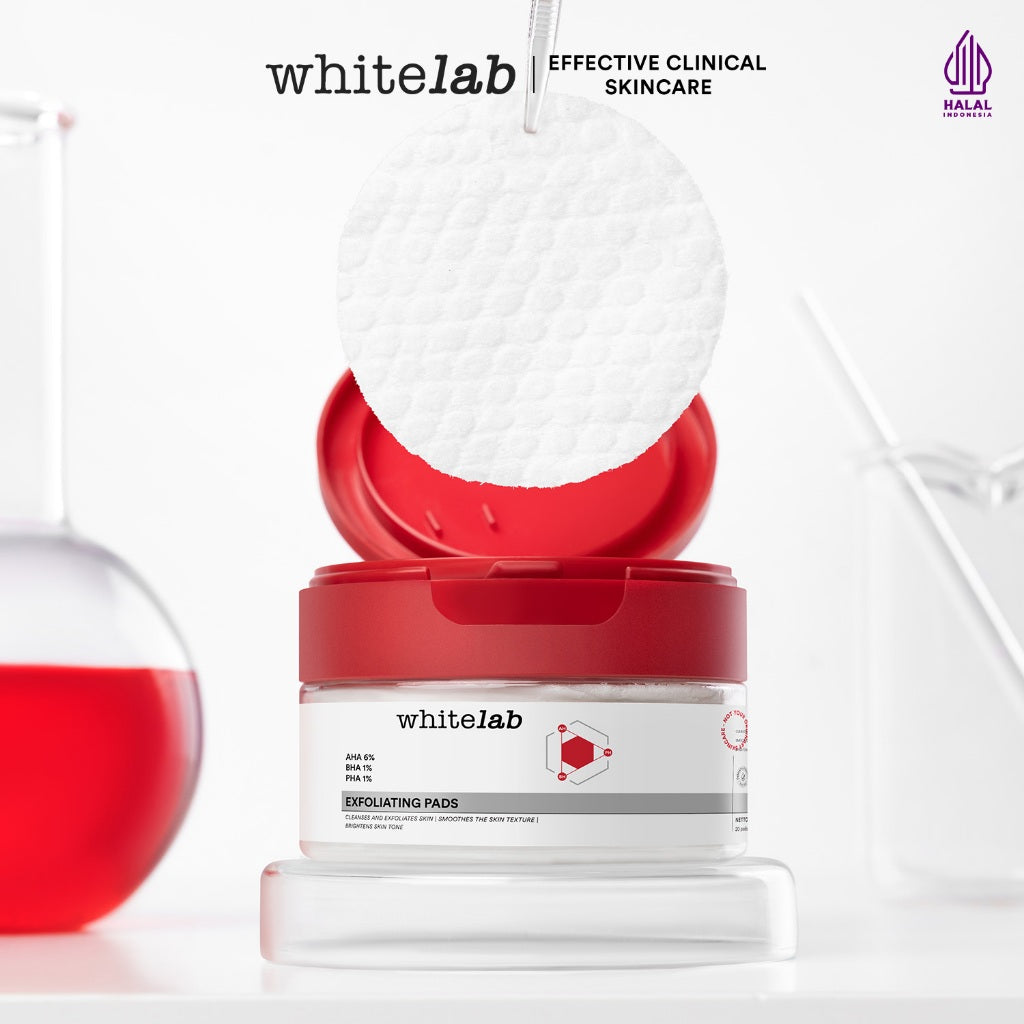 Whitelab Exfoliating Pads Peeling AHA BHA PHA - Pads Eksfoliasi Pengangkat Sel Kulit Mati Memperbaiki Tekstur Kulit & Komedo [BPOM]