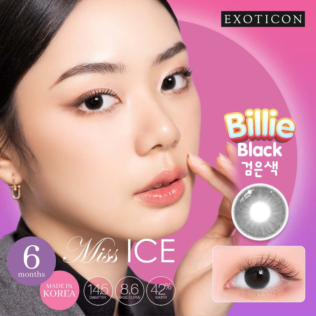 Exoticon Softlens Miss ICE Series Selena (Grey) | Billie (Black) | Kendal (Mint) | Soflens Minus