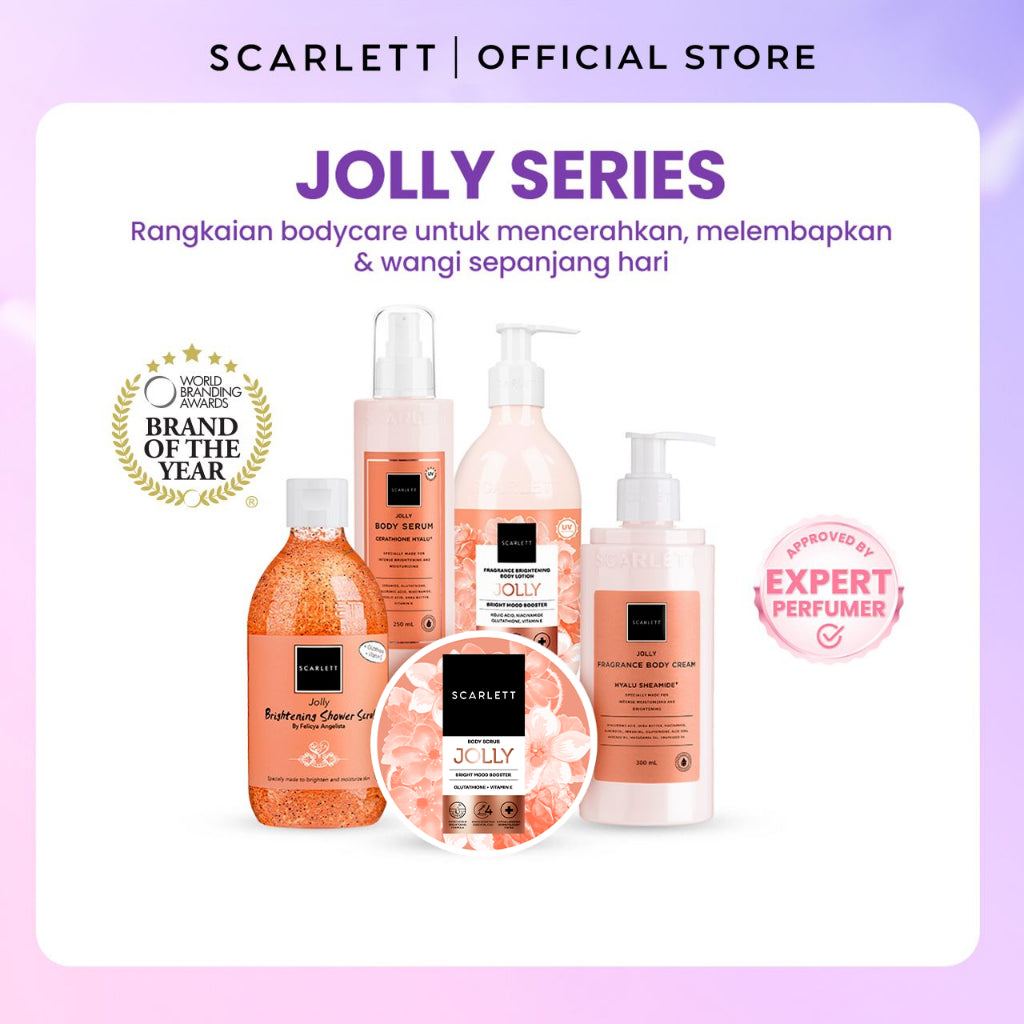 Scarlett Whitening Jolly Series - Paket Body Care Scarlett Lengkap dengan Aroma Wangi Mewah untuk Mencerahkan Melembabkan Menutrisi Kulit || Fragrance Body Care Approved