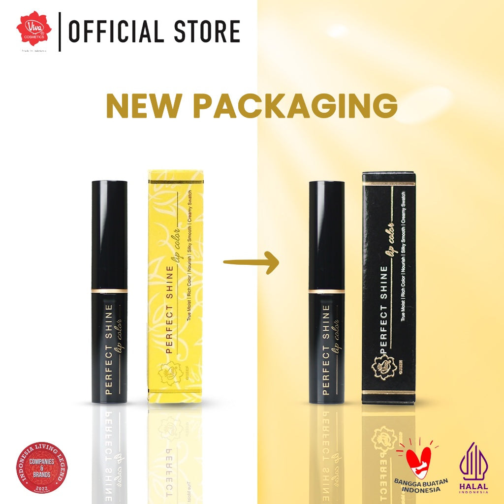 Viva Queen Perfect Shine Lip Color - RICH COLOR, CREAMY SWATCH, SILKY SMOOTH & NOURISH (with OMEGA 3 & Aloe Butter - tersedia 10 varian warna)