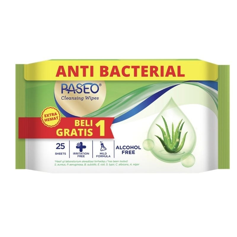 Paseo Tisu Basah Anti Bakteri 25 s - Beli 1 Gratis 1