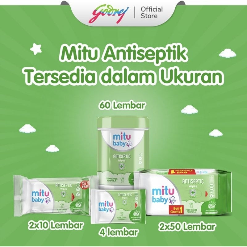 Mitu Baby Tisu Basah Bayi Antiseptik Refreshing
Lime 10 s