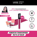 [TINTINTINWIN'S PICKS] MAKE OVER Powerstay Transferproof Matte Lip Cream - Lipcream x PANTONE Tahan Lama 14 Jam Lip Cream Tidak Kering Ringan Halus Kissproof Cocok untuk Ombre Lips Color Nude Lipstik BEST SELLER Lip Matte Lipstick 14H Make Up