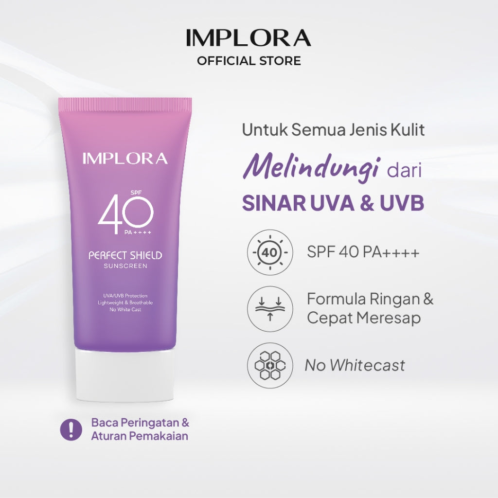 Implora Perfect Shield Sunscreen | Sunblock Wajah | Hyaluronic Acid Extract