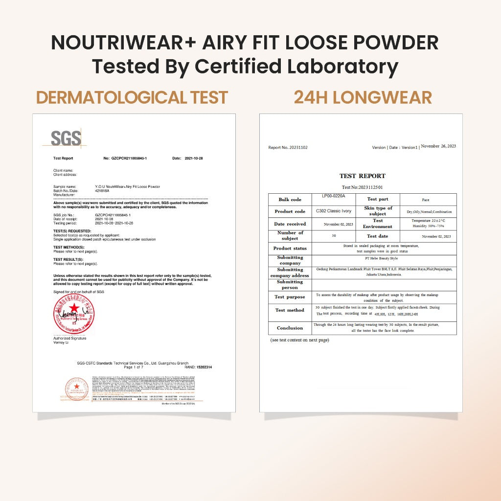 YOU NoutriWear+ Airy Fit Loose Powder Nourishing Oil Control | Bedak Tahan Lama 24 Jam | Bedak Tabur Tahan Air | Loose Powder Setting Powder
