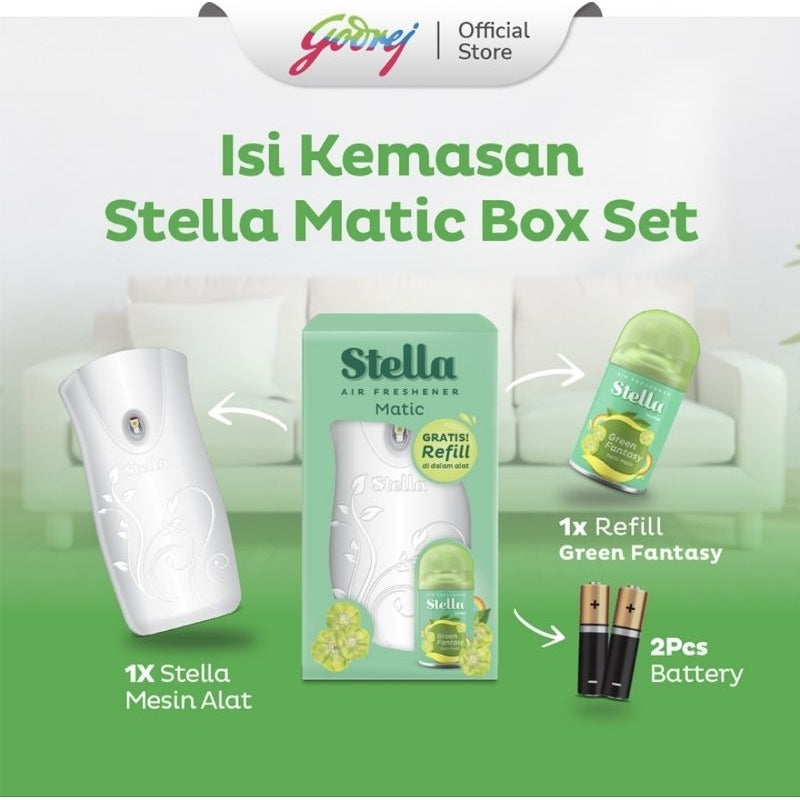 Stella Pengharum Ruangan Otomatis Alat + Refill 225 ml