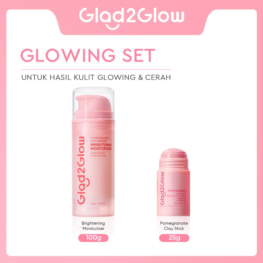 [Isi Besar Hemat]Glad2Glow Moisturizer Series100G Water Gel Niacinamide Brightening Retinol CentellaMencerahkan Pemutih Kulit Pelembab Bercahaya Krim Siang dan Malam Perawatan Kulit Ekstrak Delima Asam Lemak Asam Delima Wajah G2glow official store
